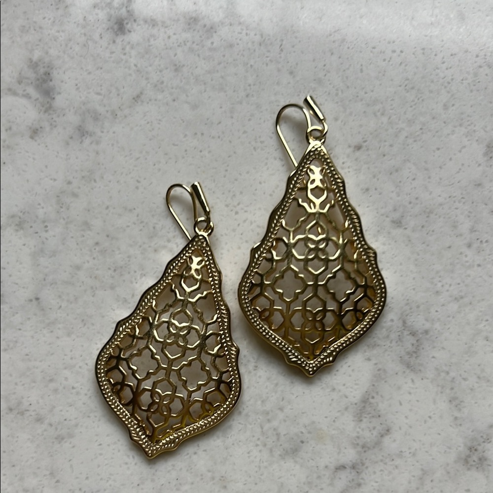 Kendra Scott Gold Drop Earrings - Picture 4 of 4